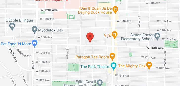 map of 615 W 16TH AVENUE
